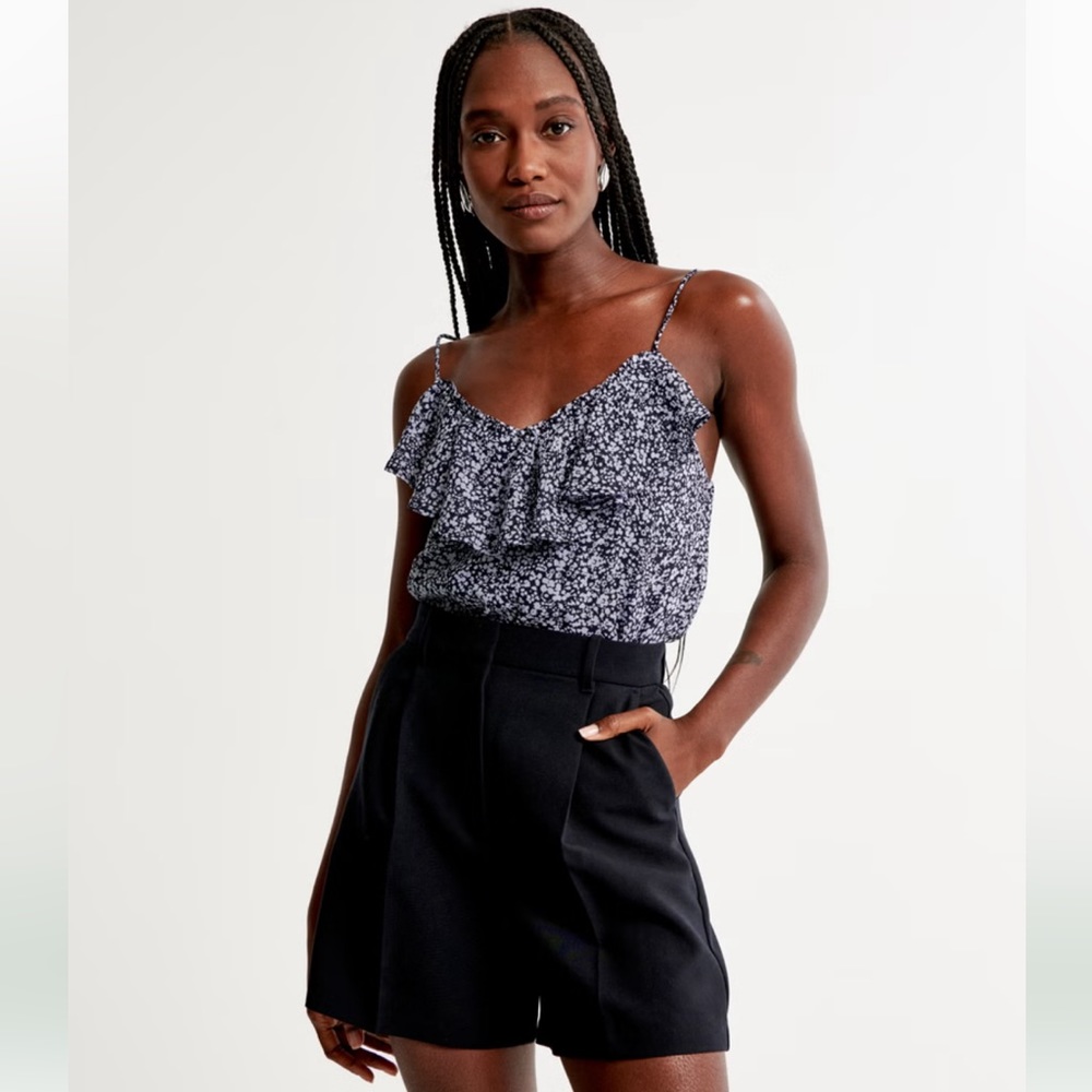 Abercrombie Sheer Ruffle Cami Top